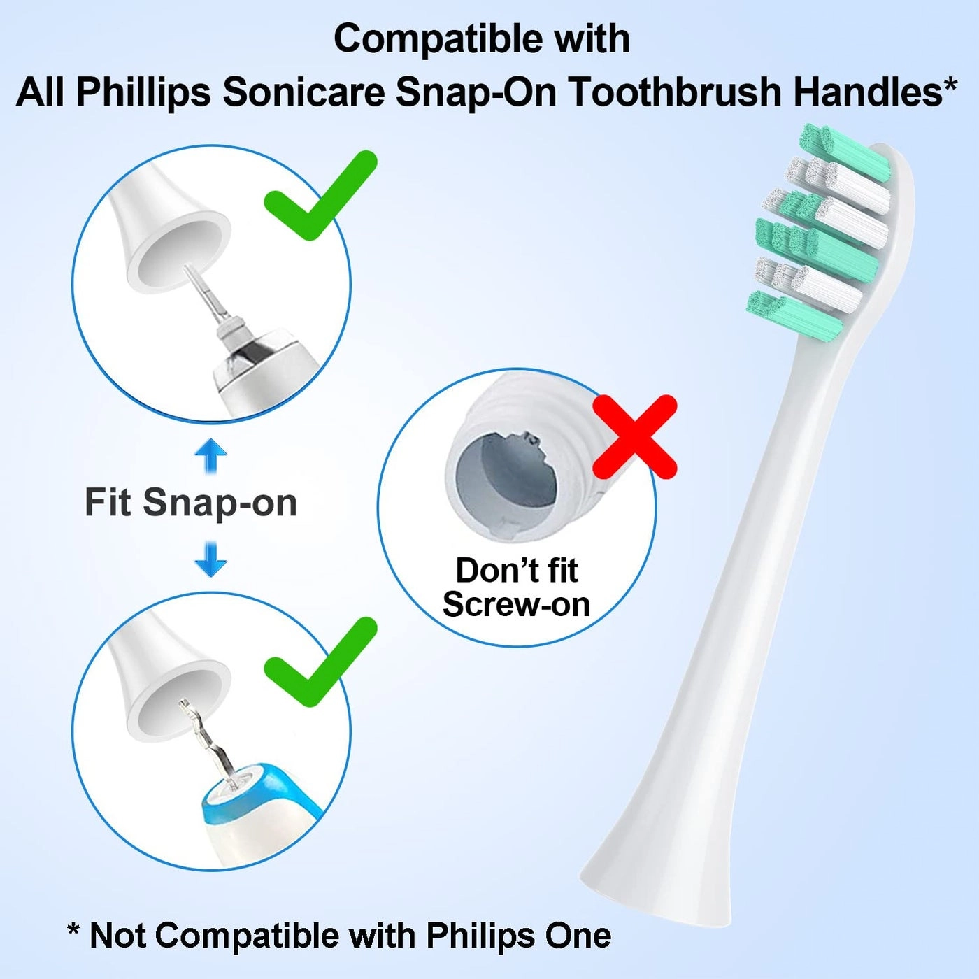 Replacement Toothbrush Heads - 10 Pack 5green+5white