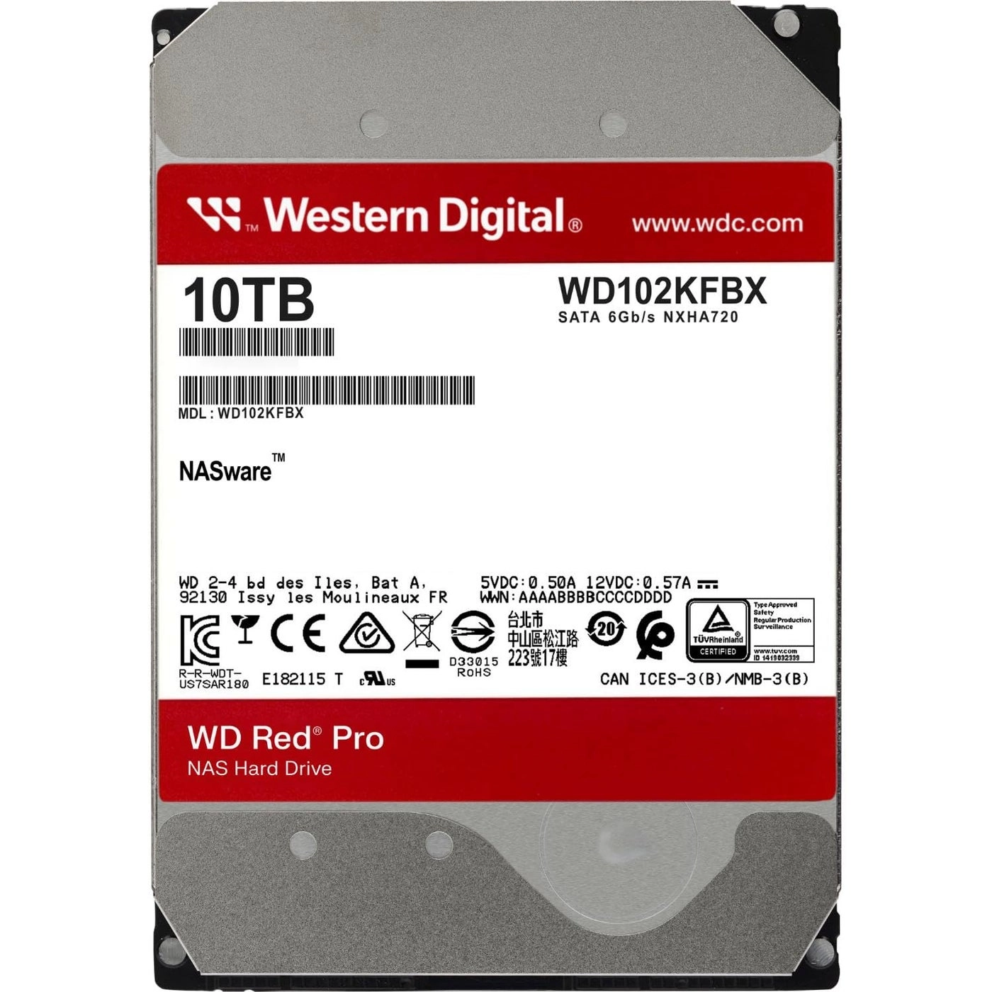 WD Red Pro 3.5" 7200rpm 256MB SATA 6Gb/s (WD102KFBX) - 10TB