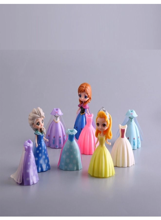 Princess Dolls and Dresses Set - 18 Pieces Multicolor Ages 1+
