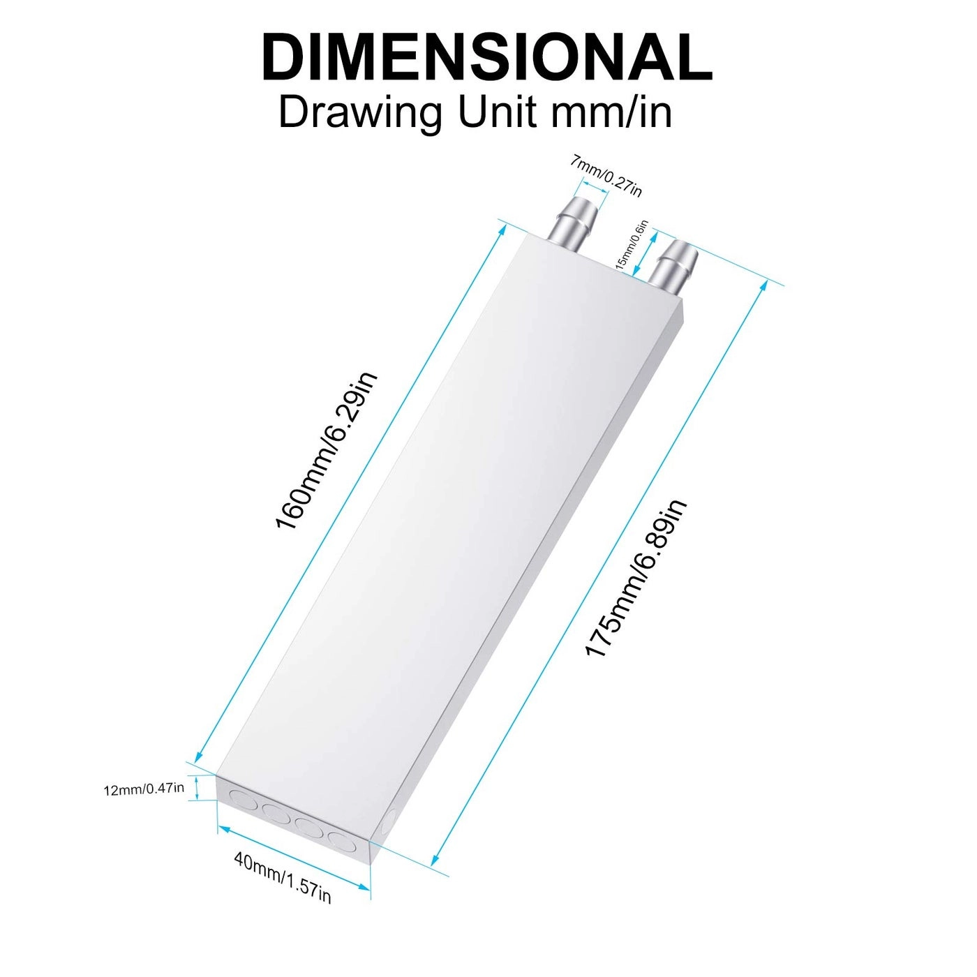 Aluminum Water Cooling Block - Liquid Water Cooler Heat Sink