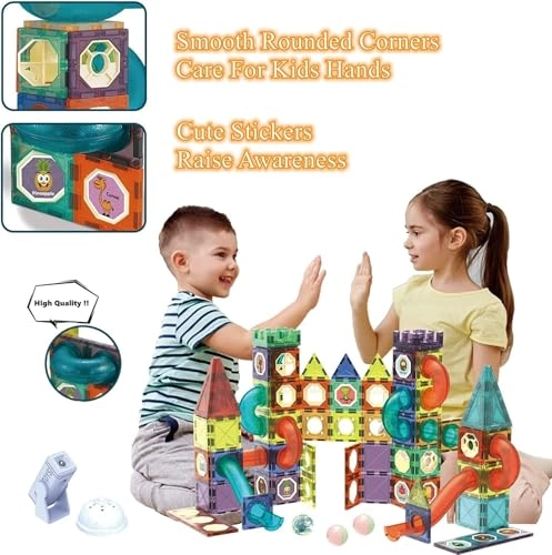 Light Magnetic Tiles - 36 months - 9 years 75 pieces