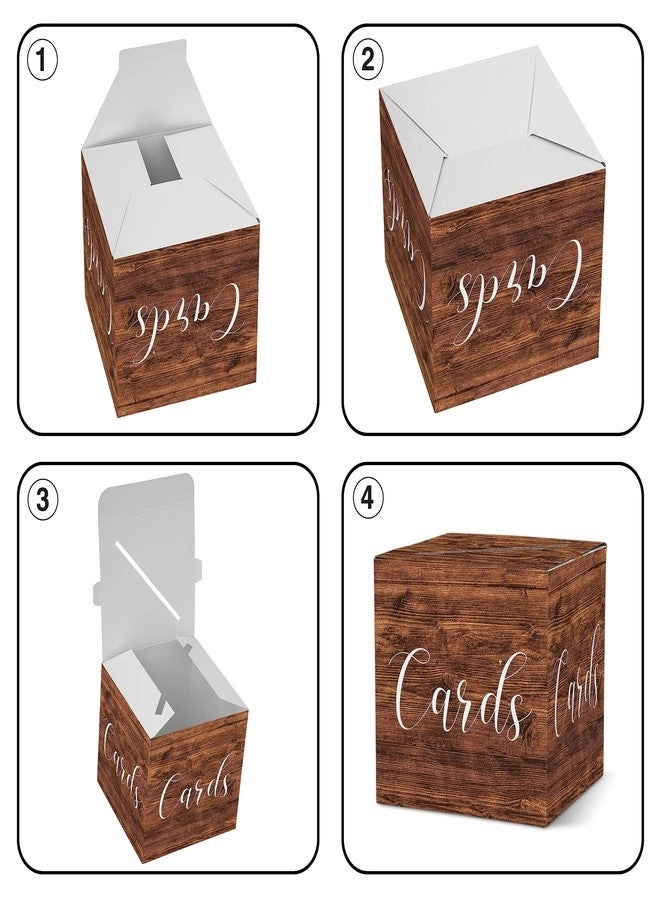 Wood Pattern Card Box - 1 Set Wedding Bridal Baby Shower Birthday Graduation Party