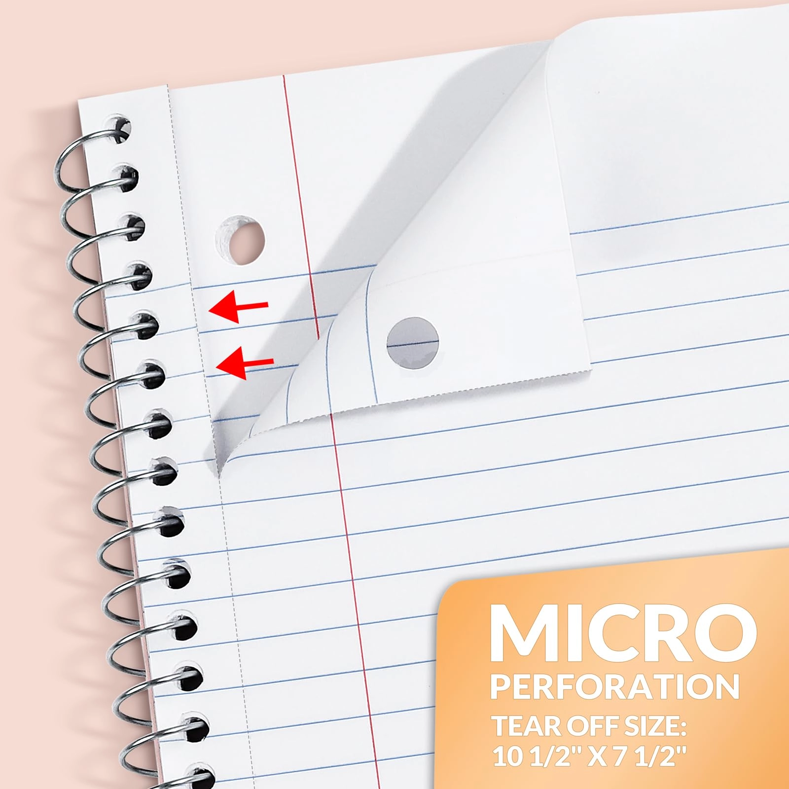 Spiral Notebook 8" x 10-1/2" Spiral - Lined 70 Sheets