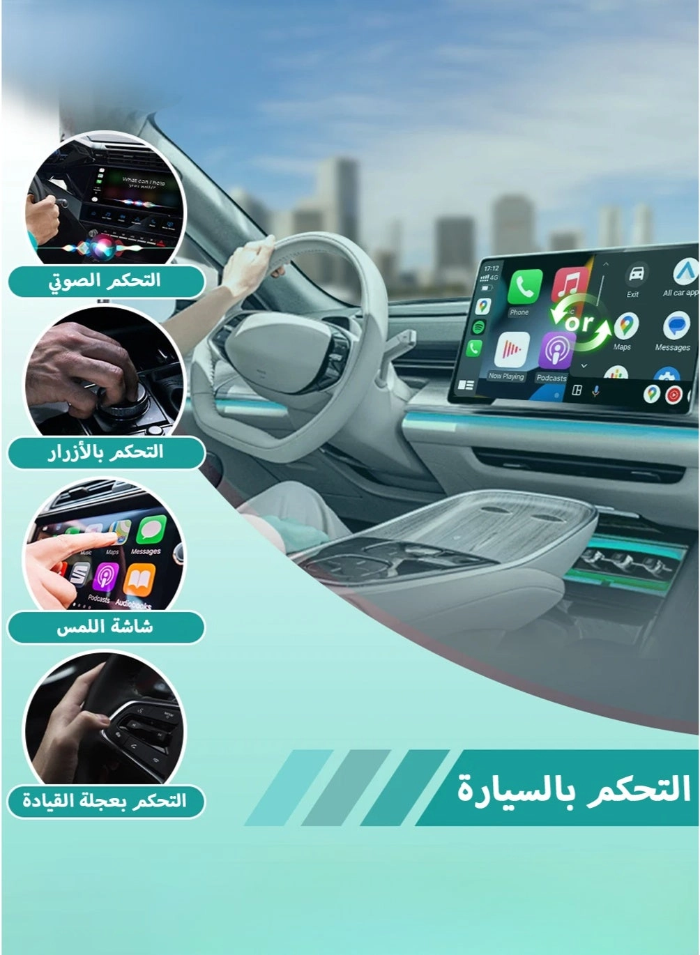 Mini Wireless CarPlay Adapter - Bluetooth 5.0 USB-C USB-A