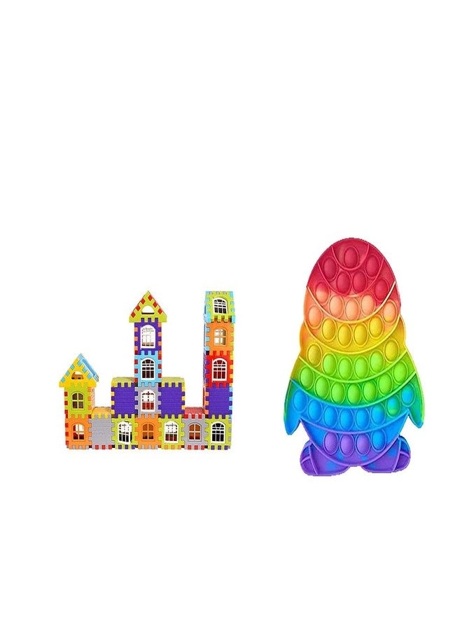 Building Block Puzzle Set - 72 pcs + Penguin Pop It Fidget Toy