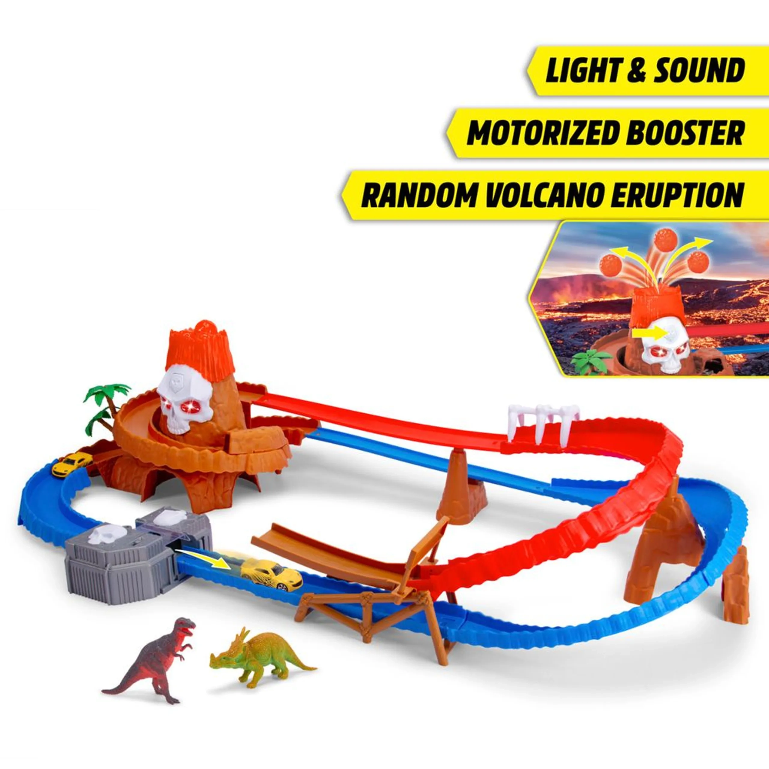 Skull Vulcano Track Set - 100 cm Includes 1 die-cast car