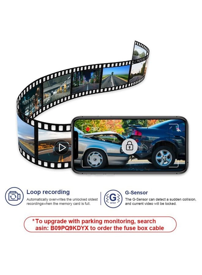 4K Dash Cam - 2160P 30fps for Lexus ES350 ES300h F Sport ES250 2019 2020 2021 2022 2023