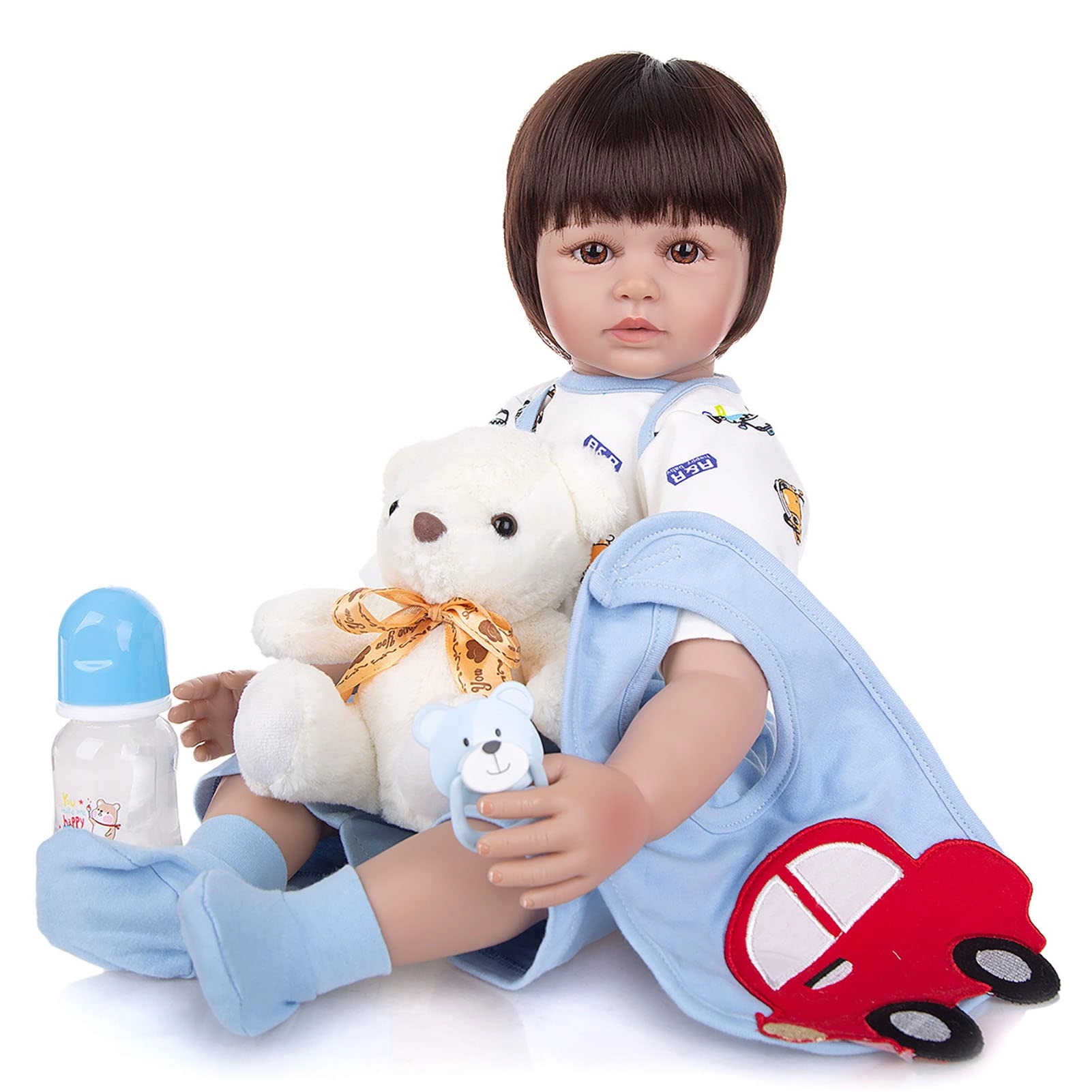 Reborn Baby Doll - 24 Inch Vinyl Cotton Body Pink Yarn Skirt Ages 3+