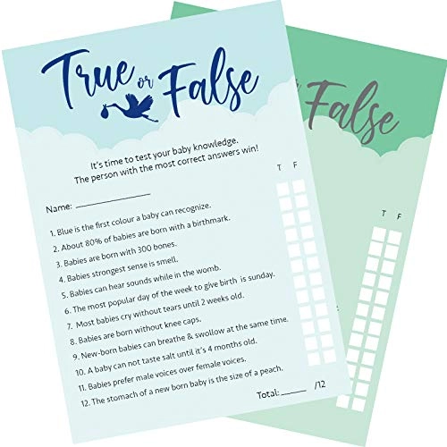 True Or False Baby Shower Games - Baby 12