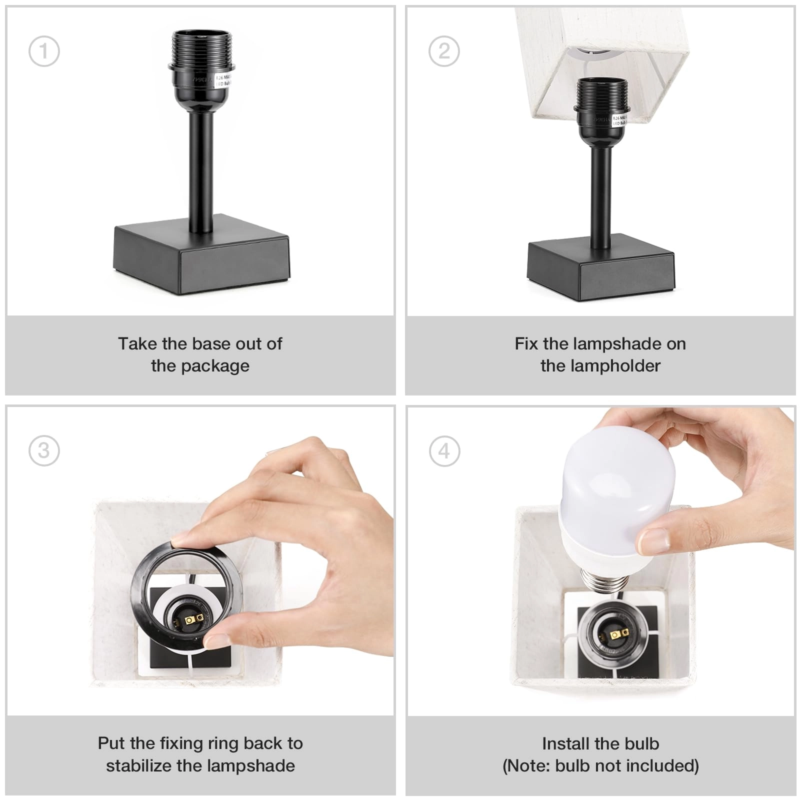 S6-16 - Linen Black Small Table Lamp
