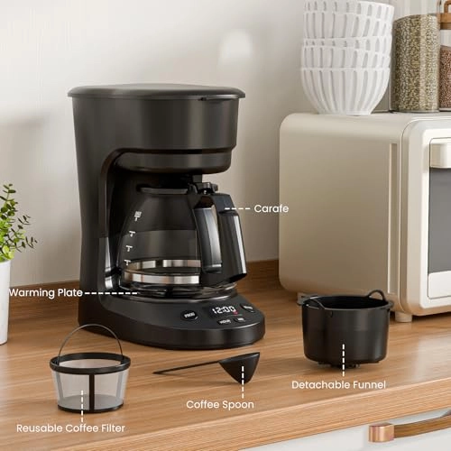 Drip Coffee Maker - 5 Cup Programmable Timer