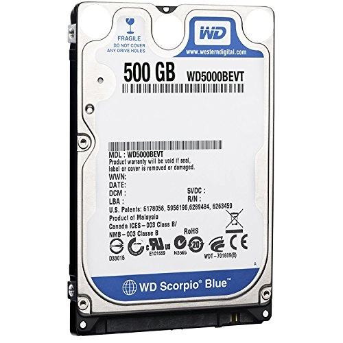 Scorpio Blue 2.5" 5400rpm 8MB SATA 3Gb/s (WD5000BEVT) - 500GB