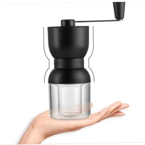 Setting Bean Grinding Hand Crank Coffee Machine - Black Ceramic Acrylic