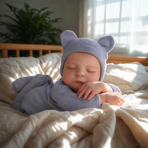 Reborn Baby Doll - 17 Inches Vinyl Boy Closed-Eyes Ages 3+