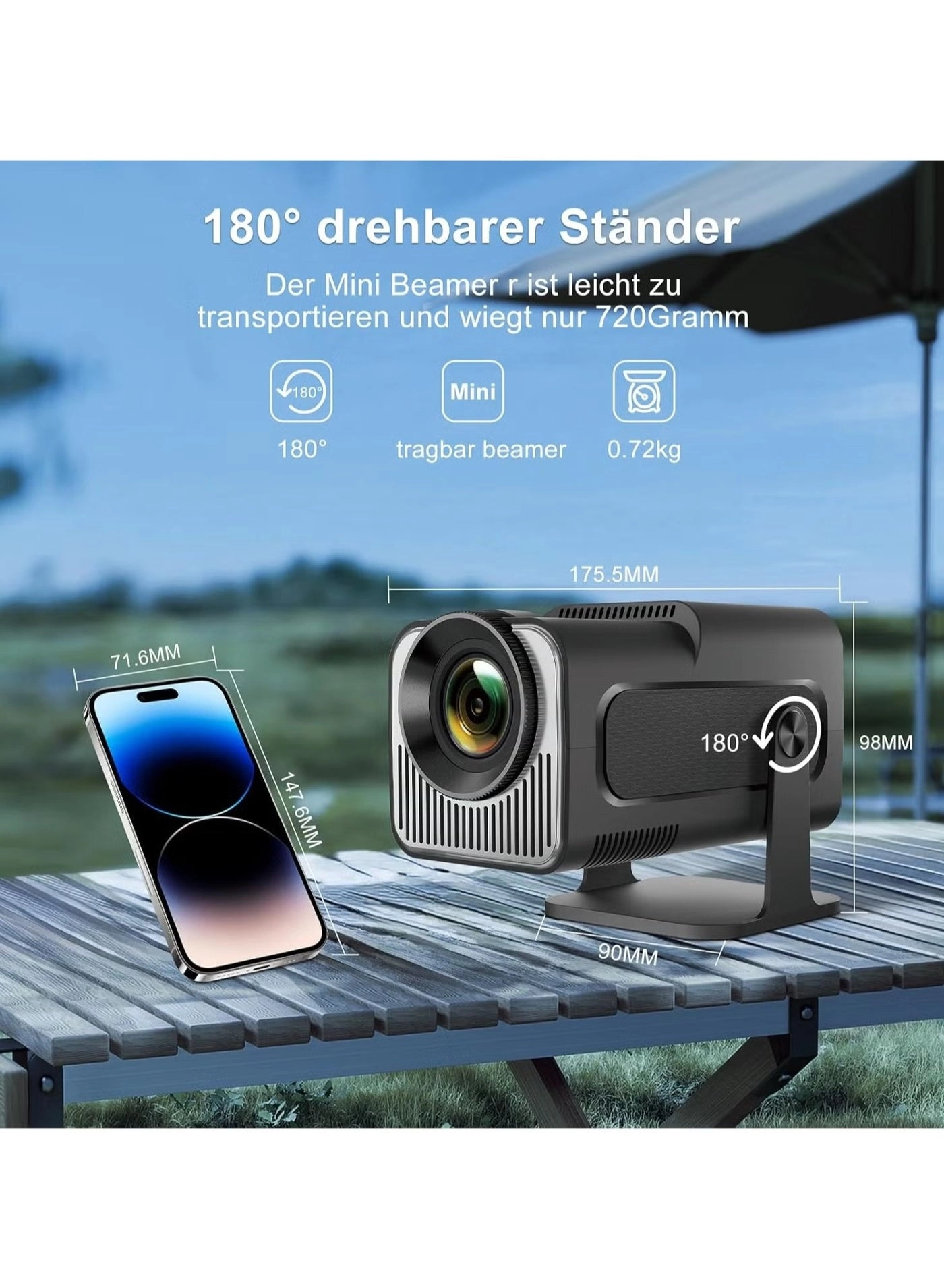 Smart 5G Portable Projector - HD 1080P