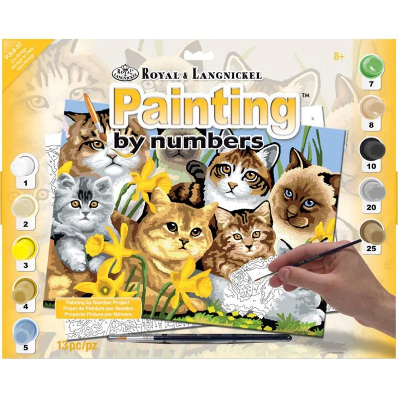 Royal & Langnickel Cats Montage - 10 Paint Pots, Brush, Board, Pattern