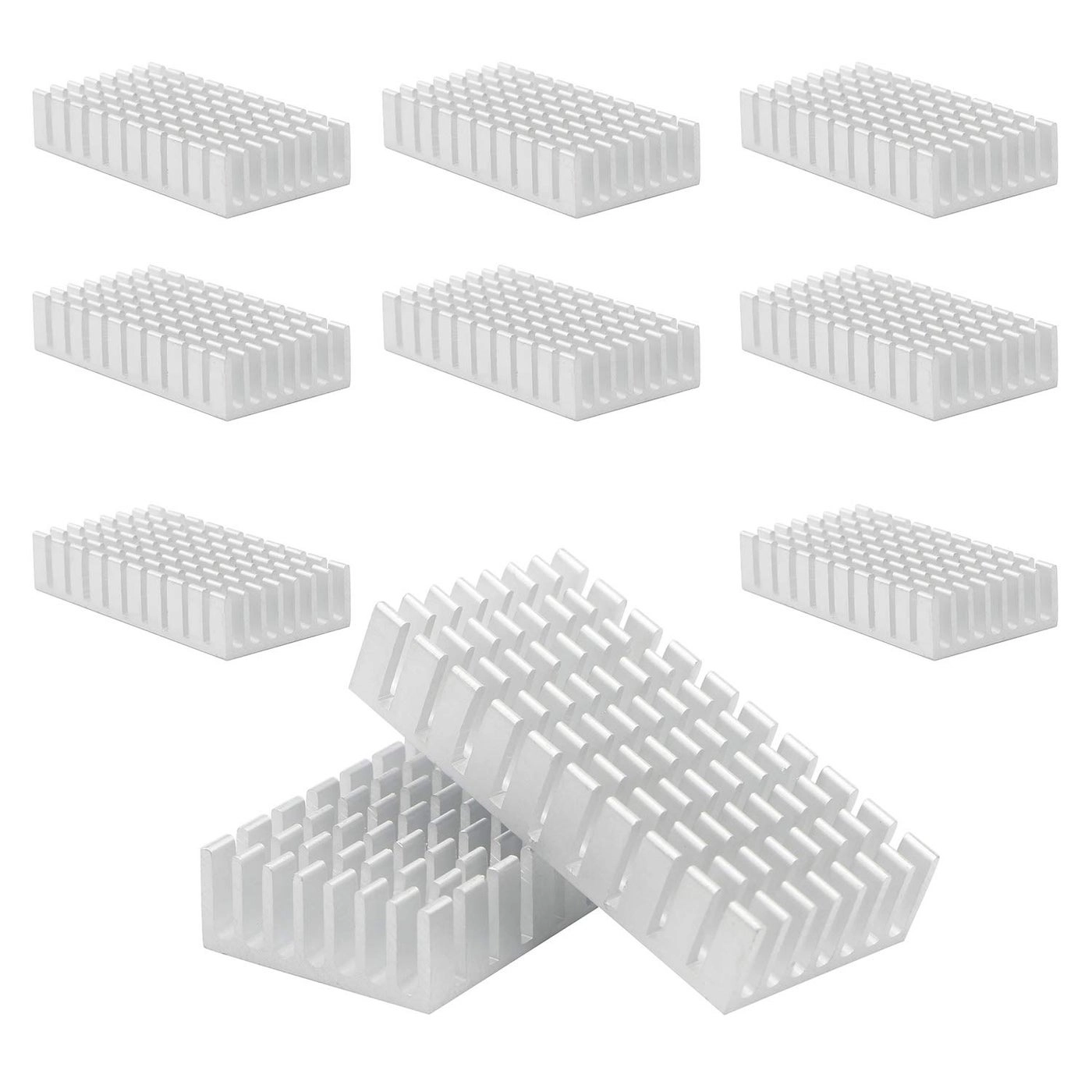 Unxuey Aluminium Heatsinks Radiator Fin - 50x25x10mm Pack of 10