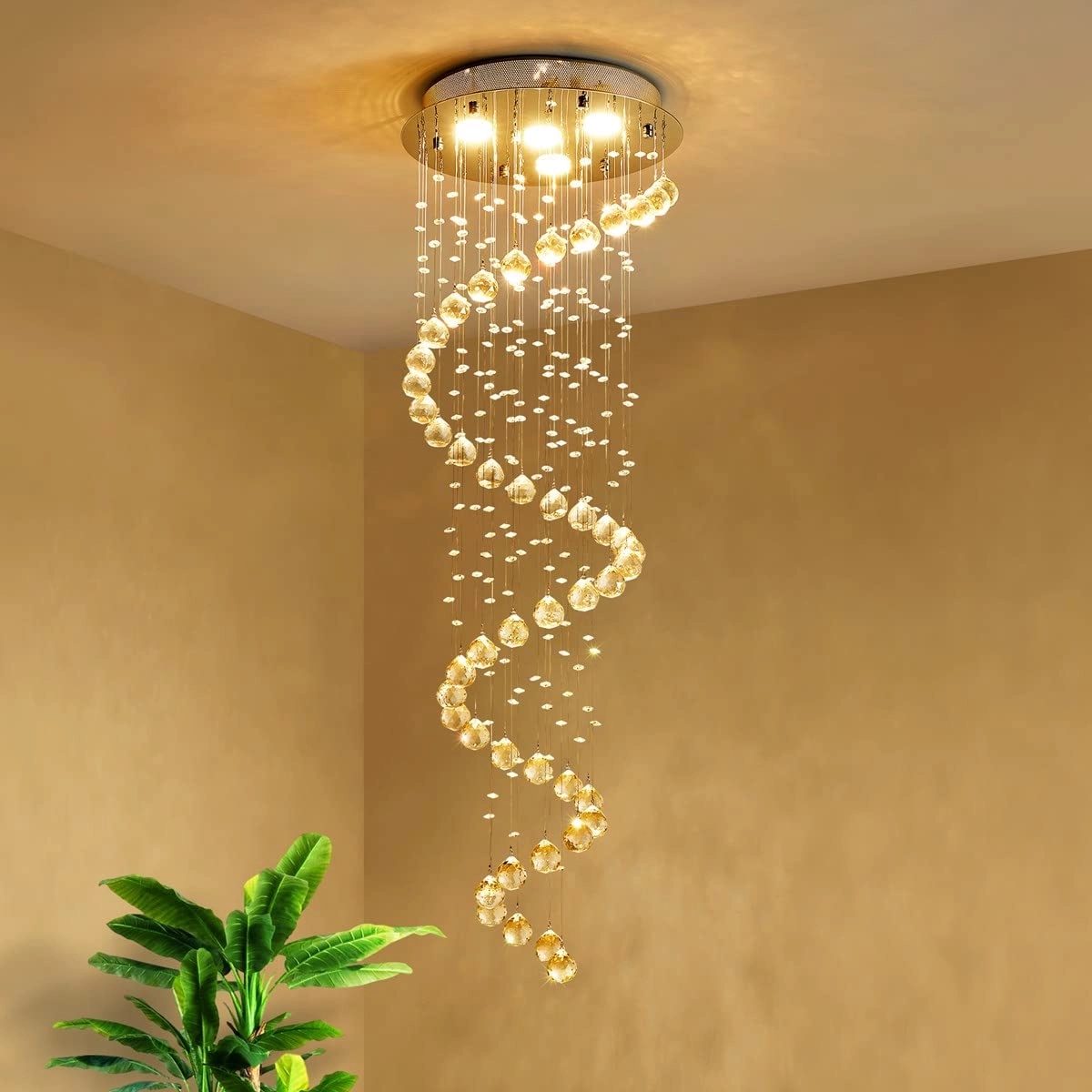 Saint Home Crystal Rain Drop Chandelier - 5 GU10 Chrome