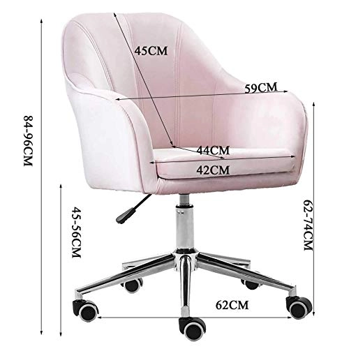 Velvet Task Chair - Adjustable Swivel Rolling Purple