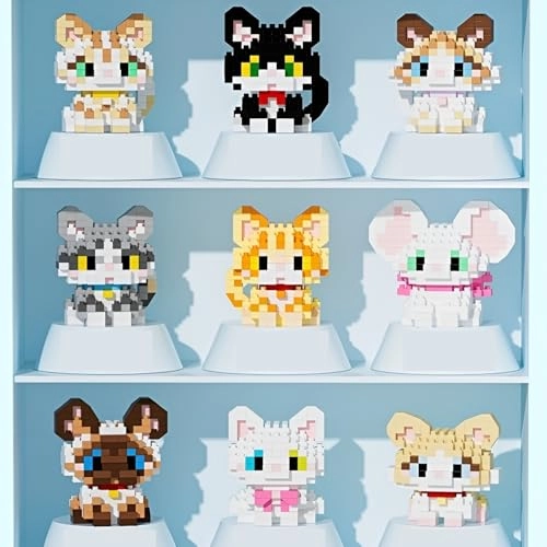 Mini Cat Building Blocks (S16) - Small Cute Cat Figures Pack