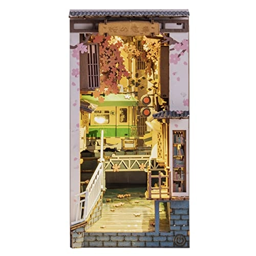 Wooden Bookcorner Dollhouse Set - Sakura Densya