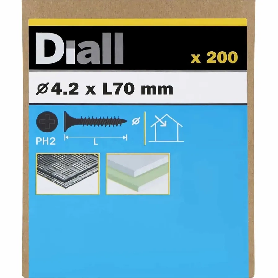 Carbon Steel Plasterboard Screw Pack 4.2mm 70mm