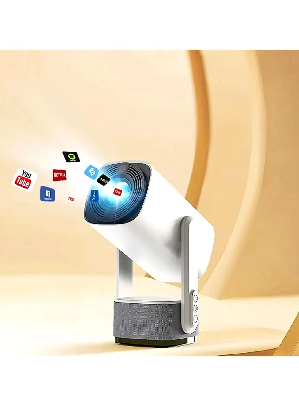Pan Tilt Lamp Rechargable Projector 4k 5Ghz Wifi