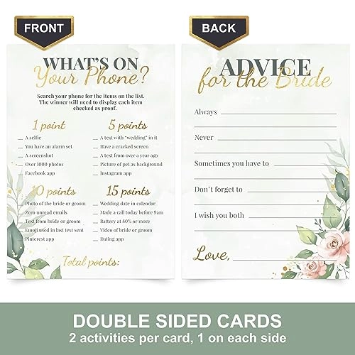 Bridal Game Cards - Adult 4 Adult