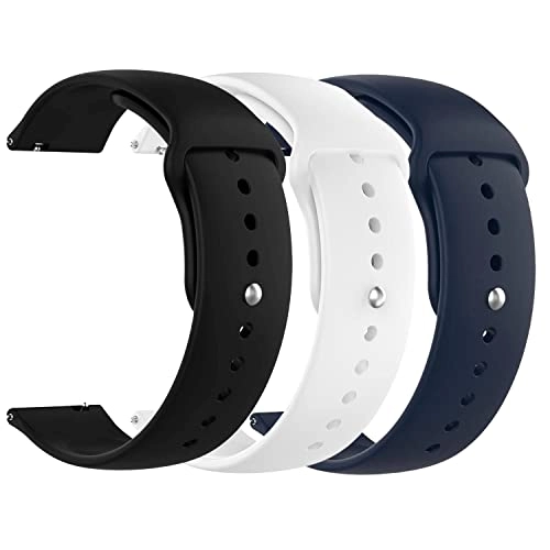 Ultra Luxury Silicone Sports Strap Band - Combo Multi Pack of 3 22mm