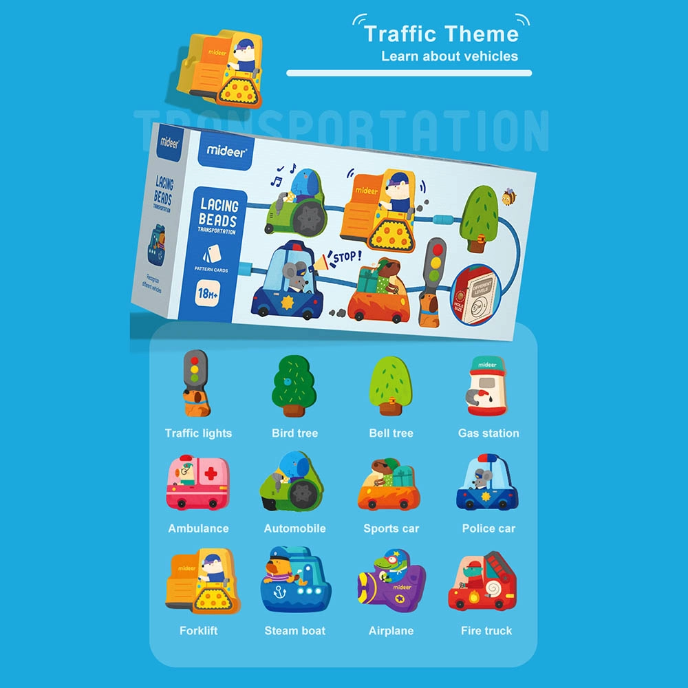 Lacing Beads Vehicles - 18 Months