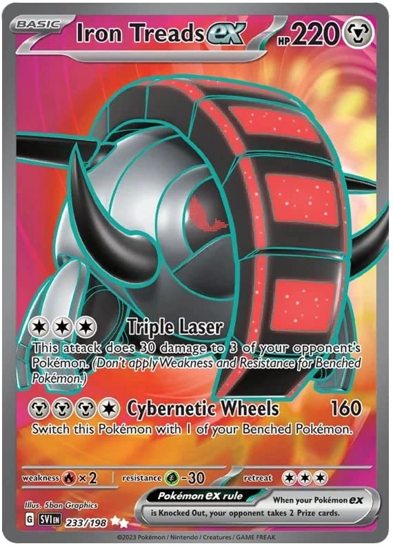 Pokémon (Near Mint) Iron Treads ex - 1x + Toploader