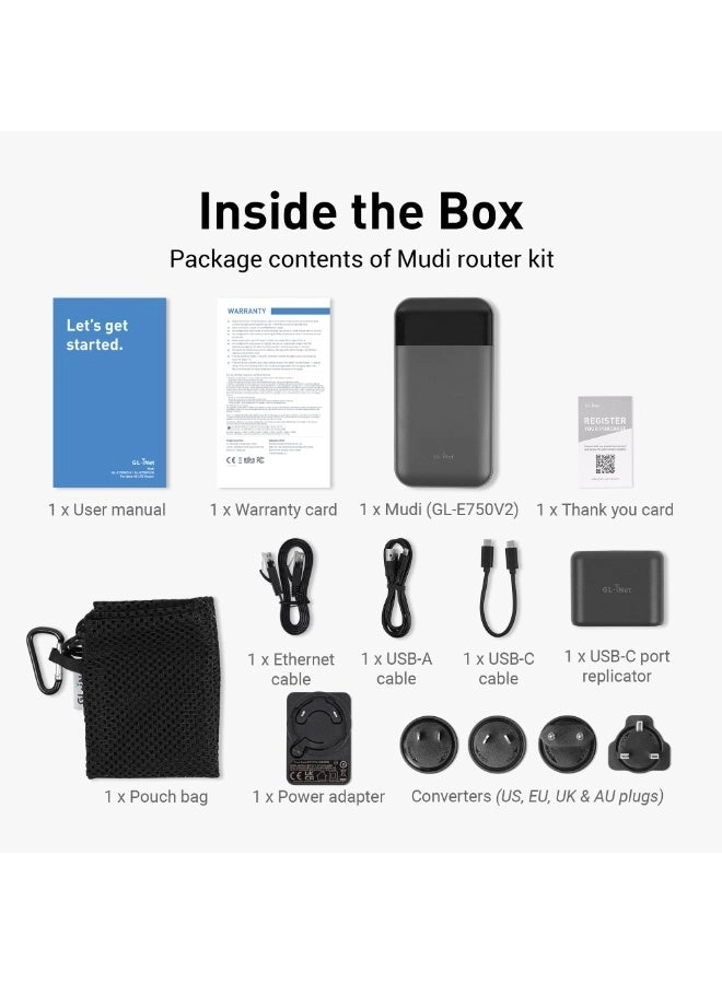 GL-E750V2 - 4G LTE 802.11ac 300Mbps (2.4G) + 433Mbps (5G)