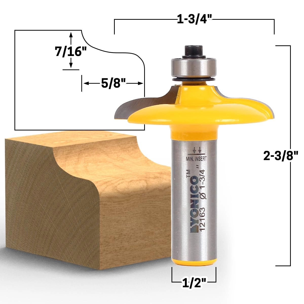 Cabinet Door Edge Router Bits - 1/2-Inch Shank