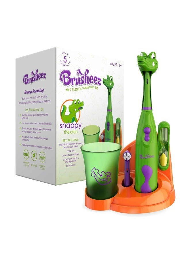 Kids’ Electric Toothbrush Set - Ages 3+ 2 Brush Heads 2-Minute Timer