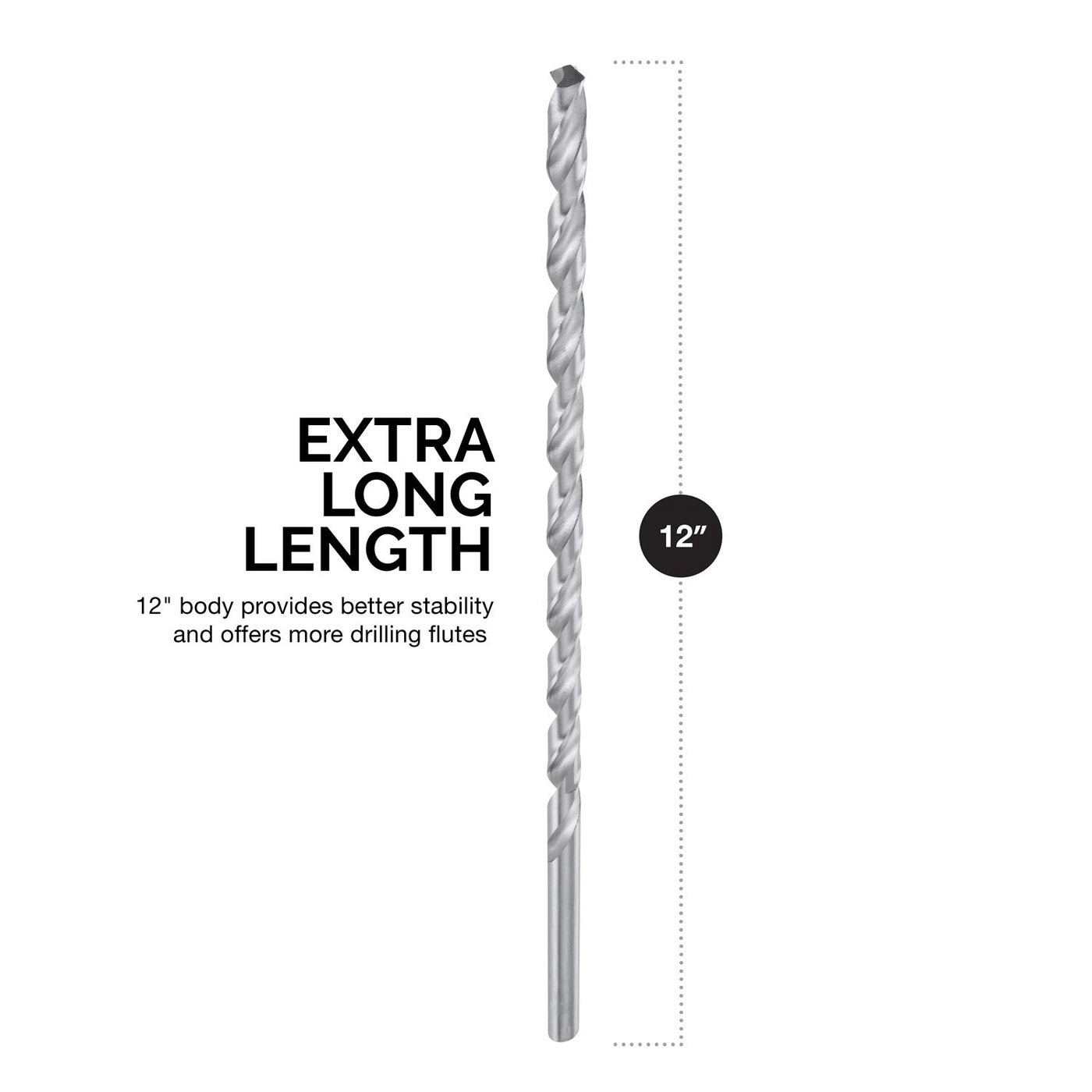 10047A - M2 HSS Steel 5-Piece 1/8, 3/16, 1/4, 5/16, and 3/8-Inch