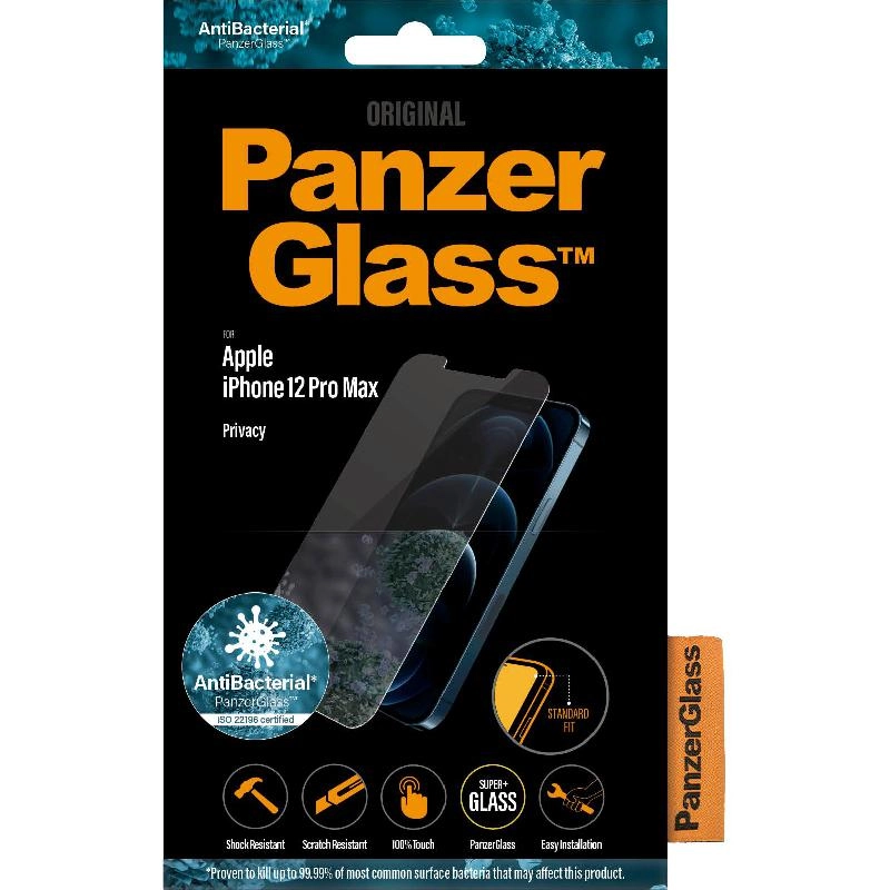 PanzerGlass Privacy Antibacterial Tempered Glass Screen Protector for iPhone 12 Pro Max