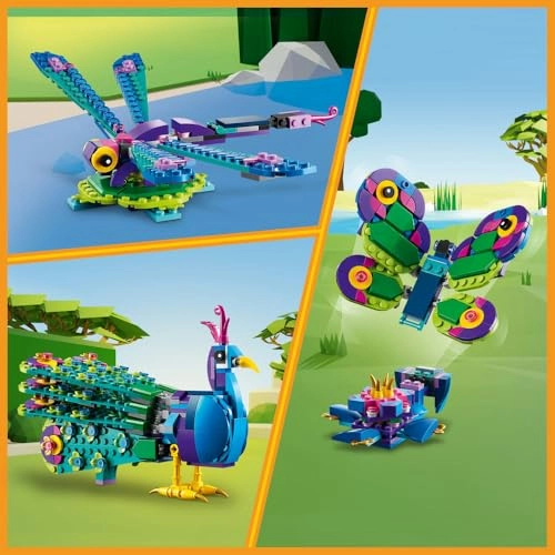Creator 3in1 Exotic Peacock - Dragonfly Butterfly (31157)