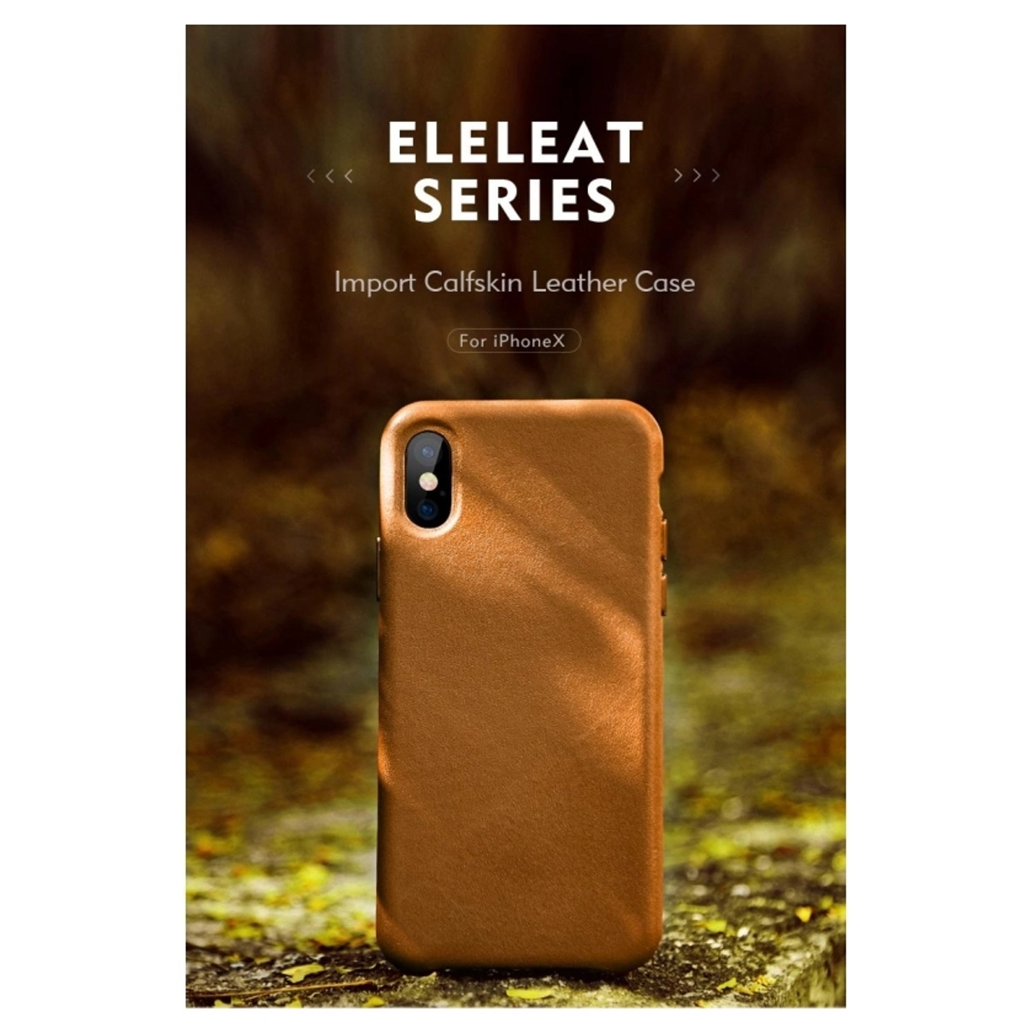 Eleleat Leathr Case - Leather Back Case for Apple iPhone X