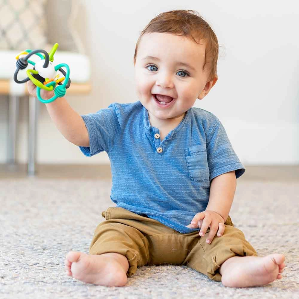 Shake & Teethe Flexible Rattle Ball - Suitable for 0 month and above BPA-free