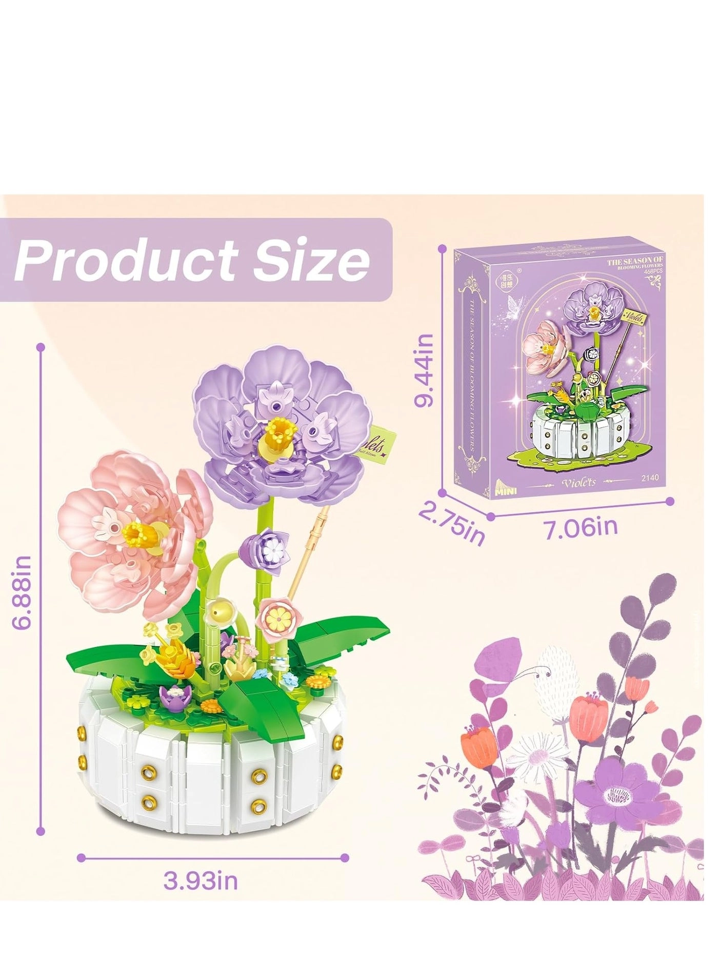 Flower Bouquet Building Set - Botanical Collection