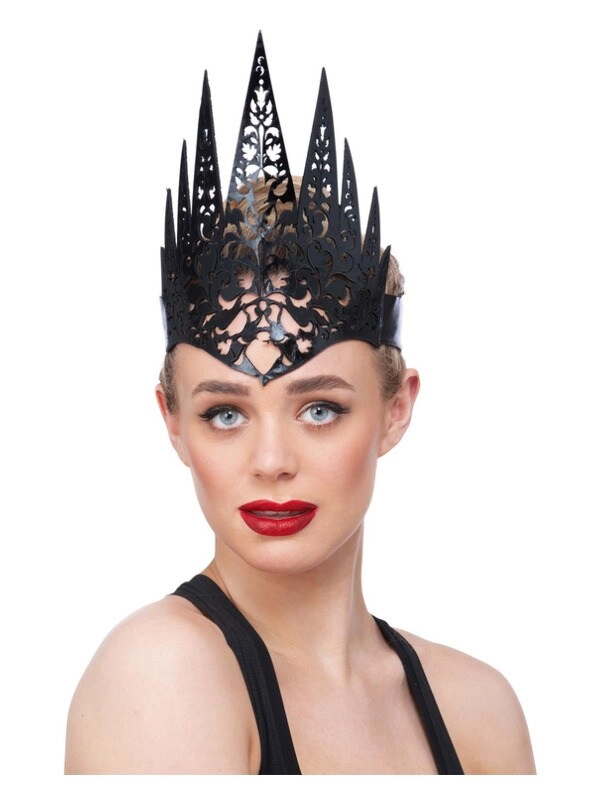 Smiffys Filigree Queen Crown Headband - Black
