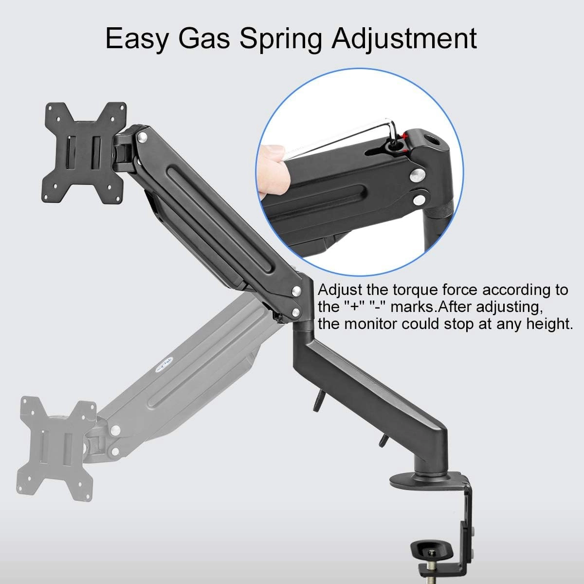 Gas Spring Monitor Mount - 17 to 32-inch