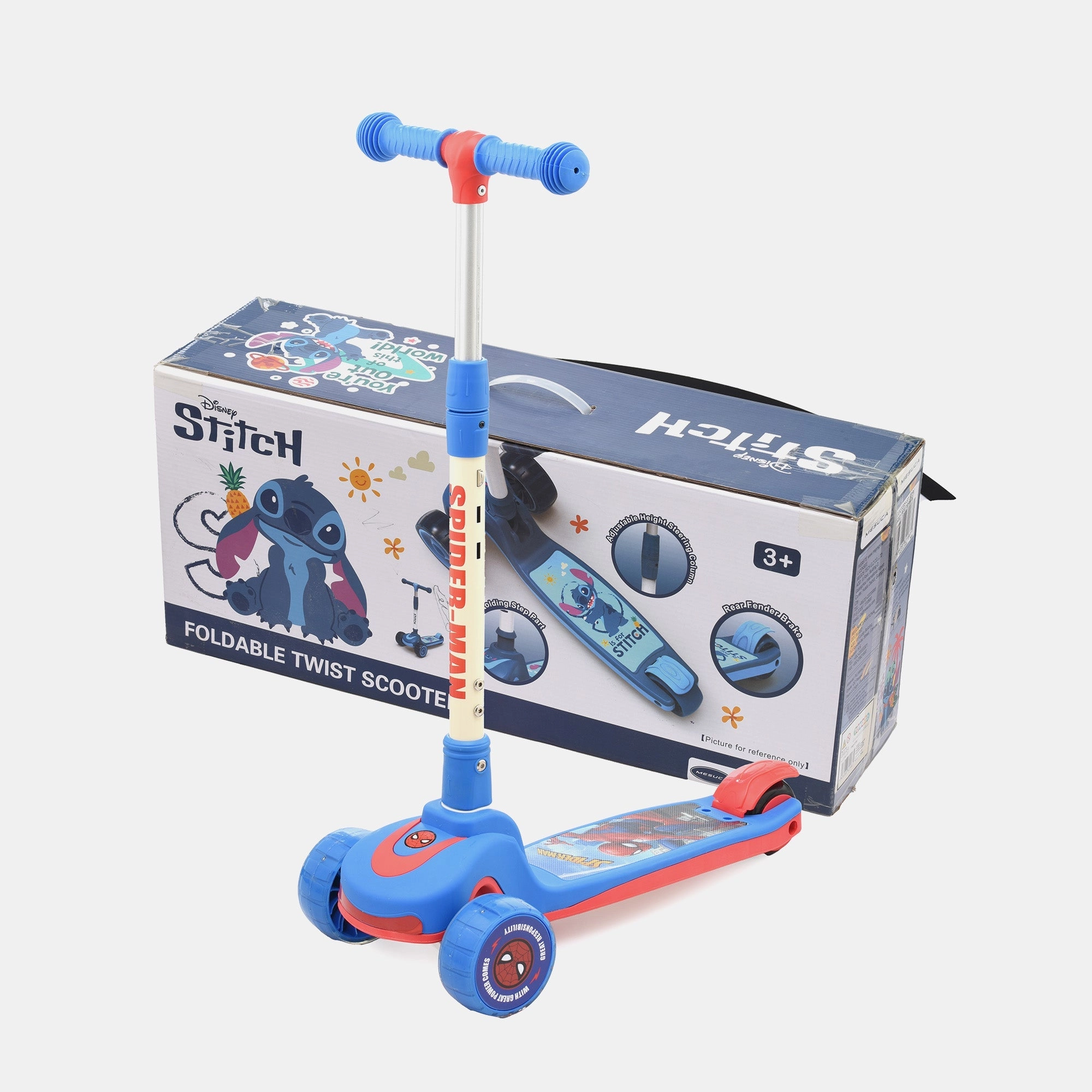Disney Stitch Twist 3-Wheel Kick Scooter – Foldable LED