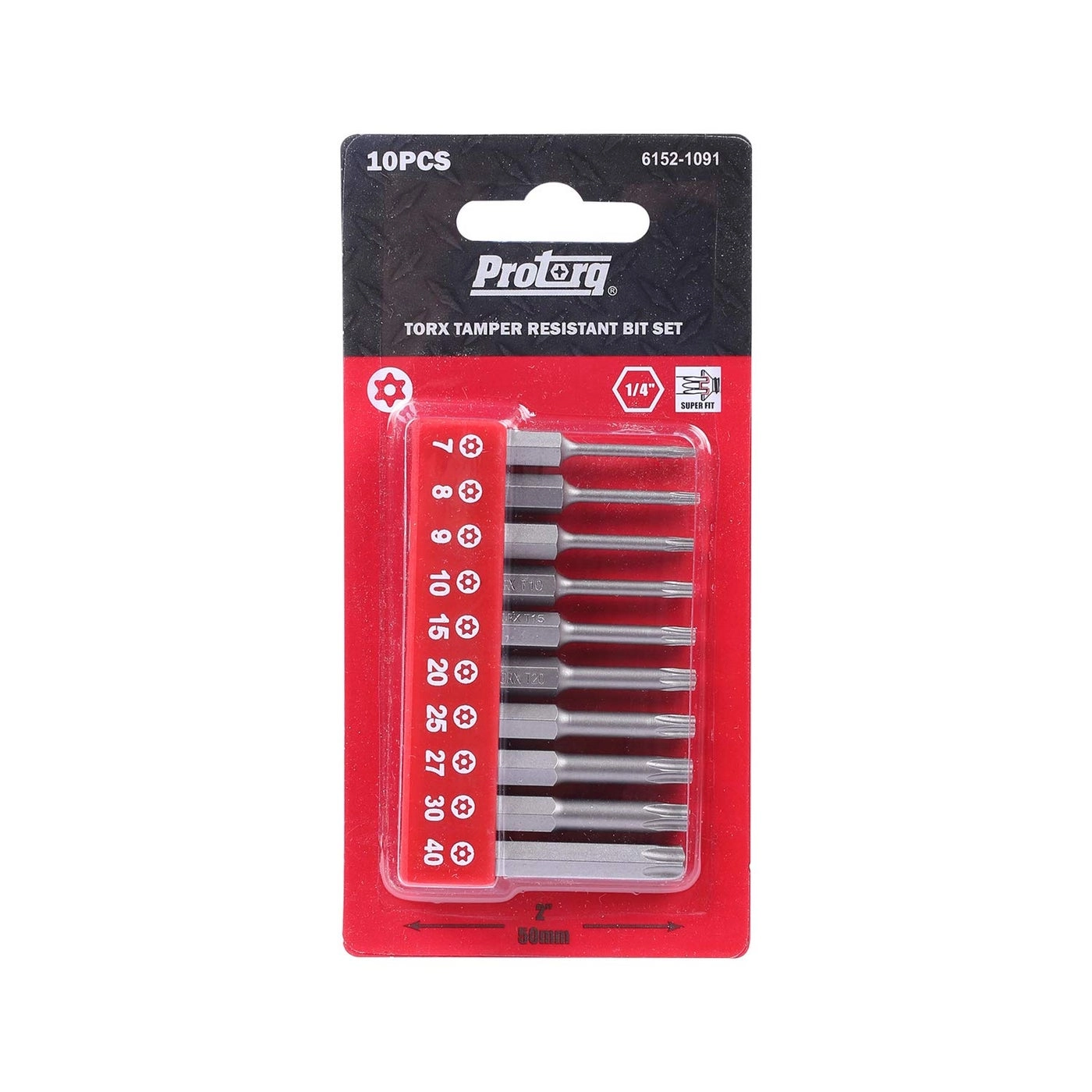Protorq TORX Tamper Resistant Bits - 10Piece 50mm