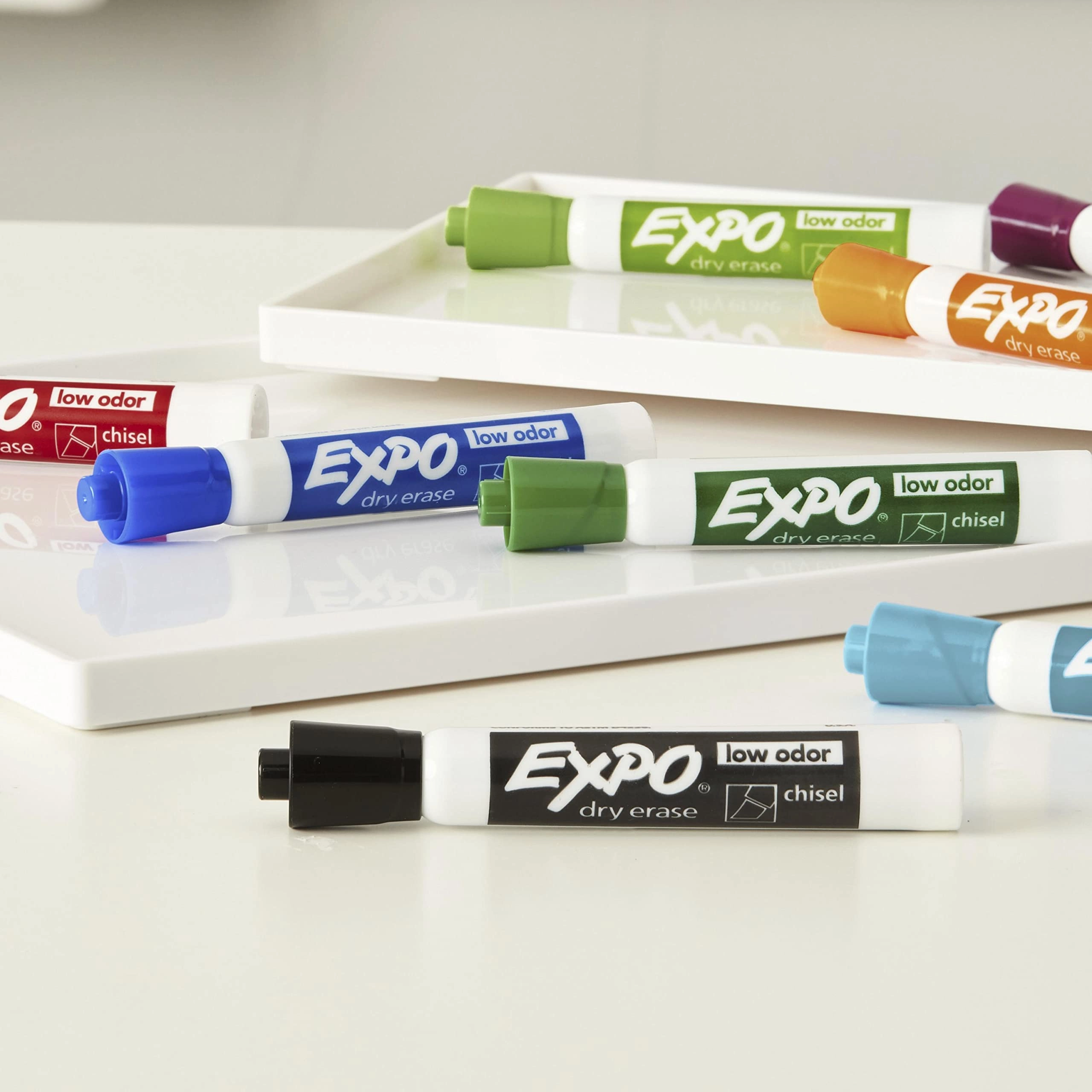 Low Odor Dry Erase Marker Set - Assorted Chisel