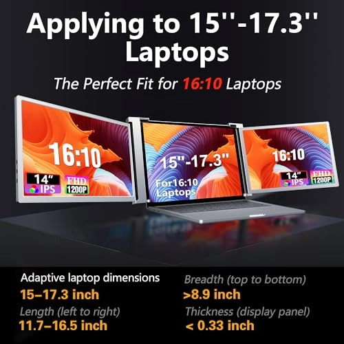 Triple Laptop Screen Extender - S15 14 Inches 1920x1200