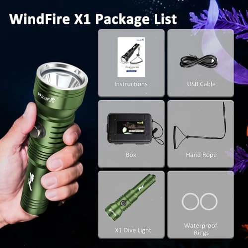 X1 - Scuba Dive Light IPX8 210 Feet Underwater