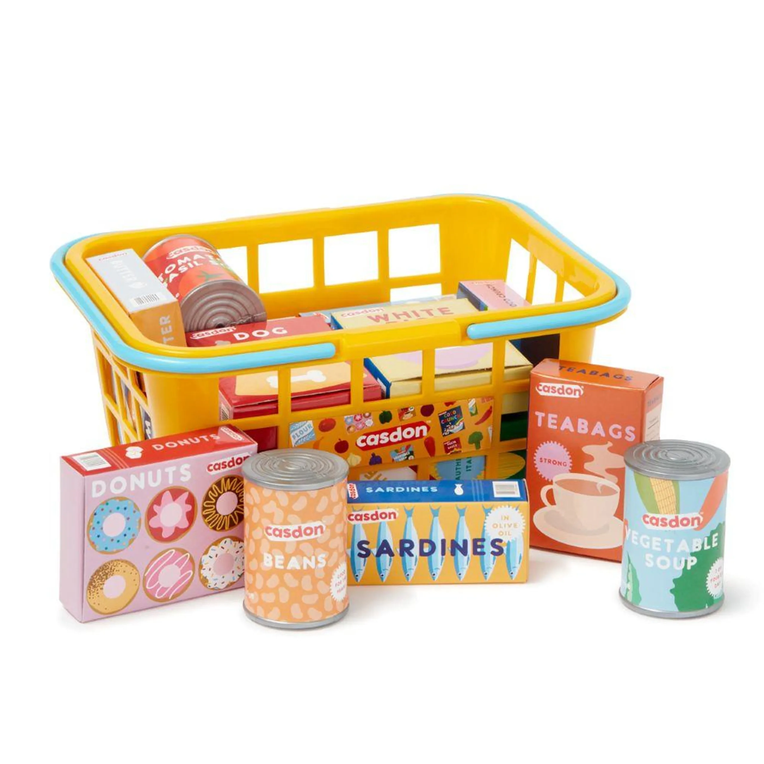 Casdon Toy Shopping Basket With Food - 20 pcs (62850)