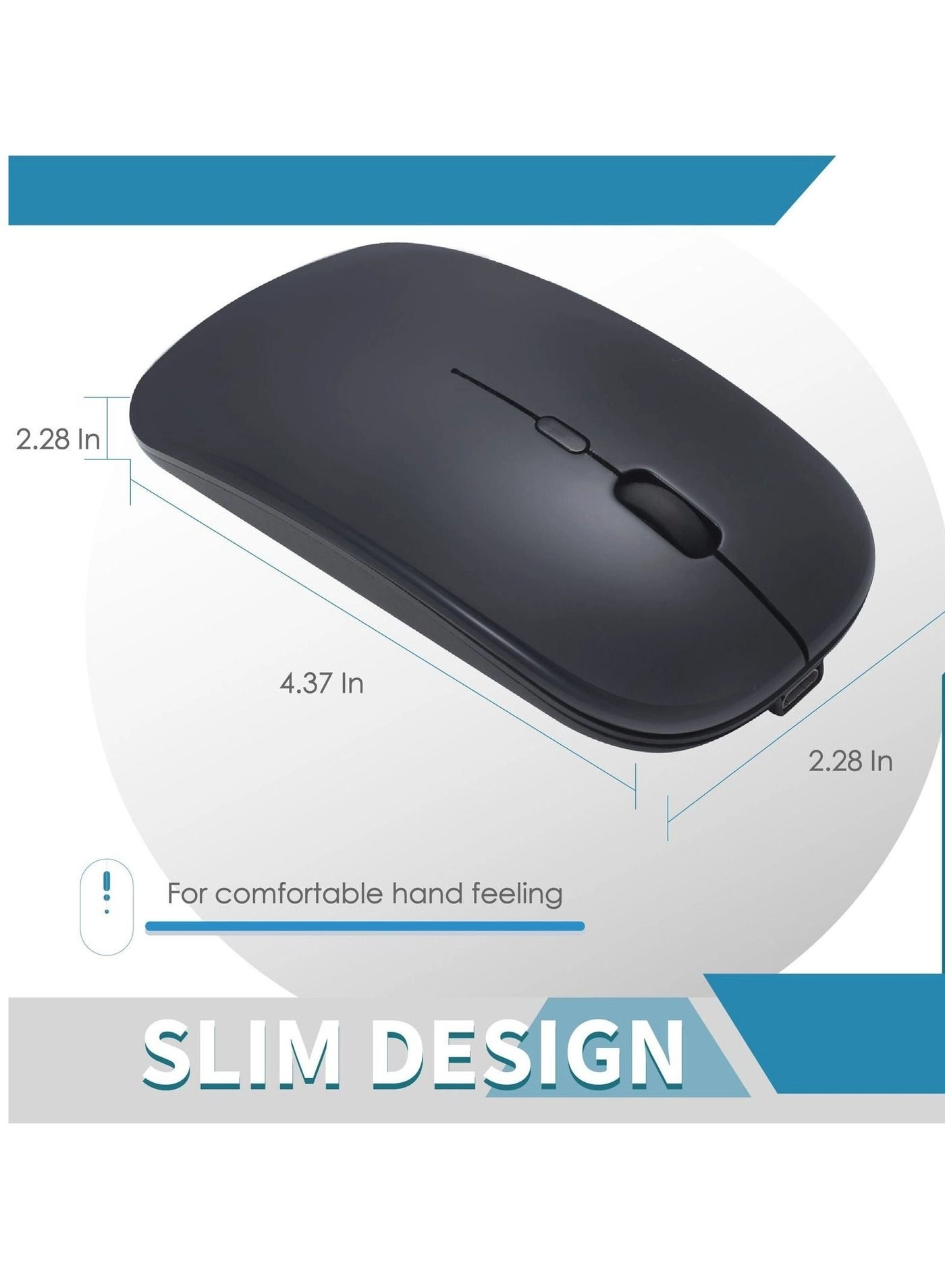 Slim Wireless Mouse - 2.4G Bluetooth 5.1