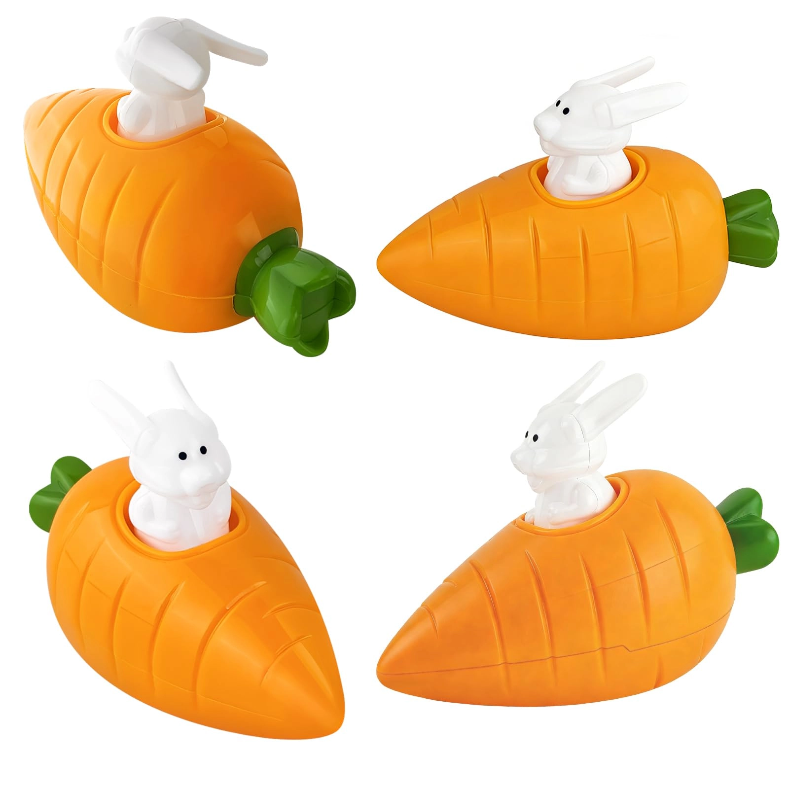 Jsdoin Easter Bunny & Carrot Pull Back Racers - Pack of 4 Bunny